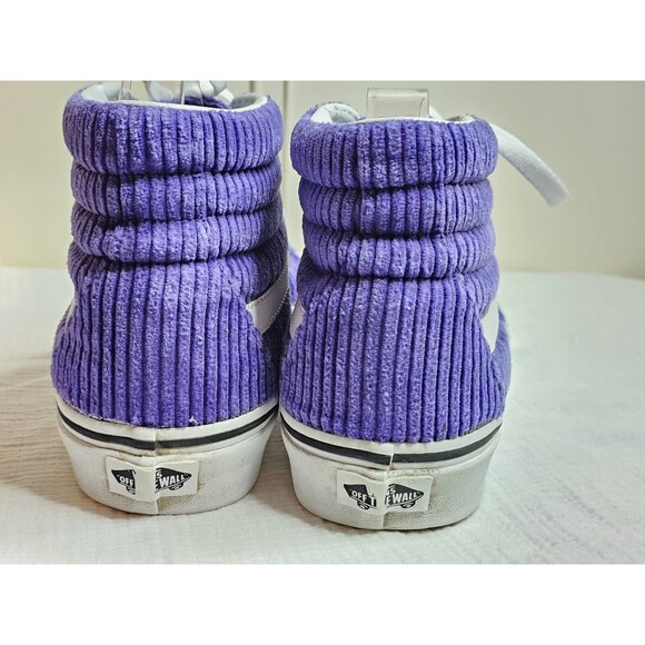 Vans limited edition old skool sk8 hi corduroy Purple wm 8 men 6 EUC skate shoes - Picture 6 of 10